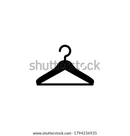 Hanger icon in black flat glyph, filled style isolated on white background