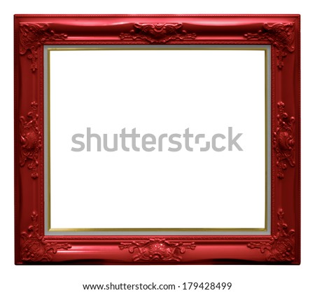 Luxury red frame isolated on white background with clipping paths.