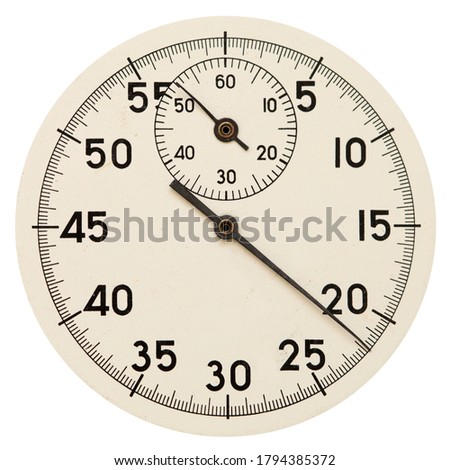 Stopwatch dial face isolated on white background