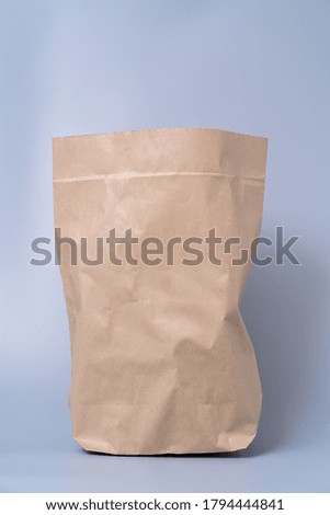 Recycle brown paper bag on gray background
