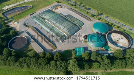 Biogas plant for power generation and energy generation  Royalty-Free Stock Photo #1794531715