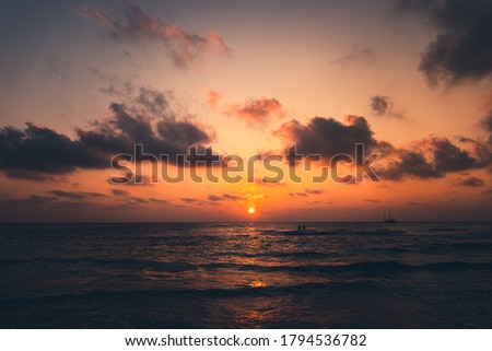 SunSet-Sea and beach in the evening ,Sea view and evening beach