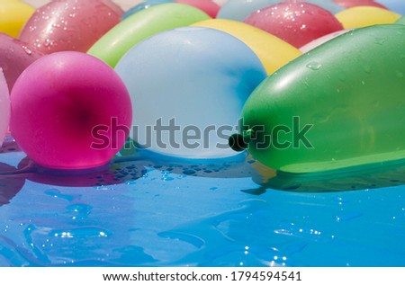 balloons filled with water of different colors.