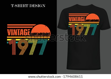 vintage 1977 t-shirt design. retro style vintage t-shirt design.