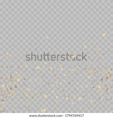 Christmas golden dust, yellow sparks and golden stars shine with a special light. Vector sparkles with sparkling magic dust particles.