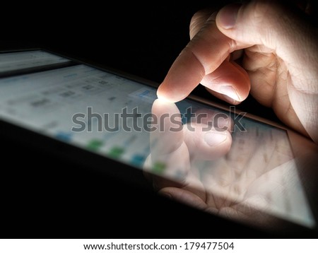 businessman holding digital tablet Royalty-Free Stock Photo #179477504