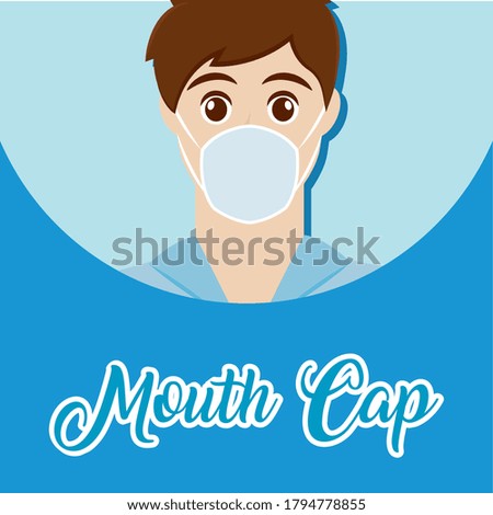 Using face mask. Coronavirus prevention. Biosafety protocols poster - Vector