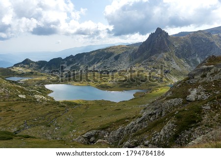 Summer view of The Twin Lake, Rila Mountain, The Seven Rila Lakes, Bulgaria