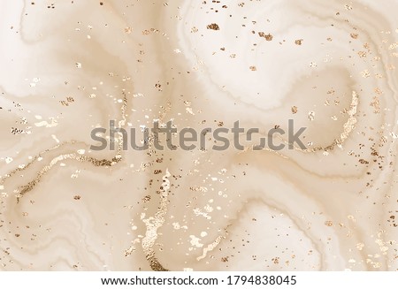 Fluid marble canvas abstract painting background with gold dust texture.  Royalty-Free Stock Photo #1794838045