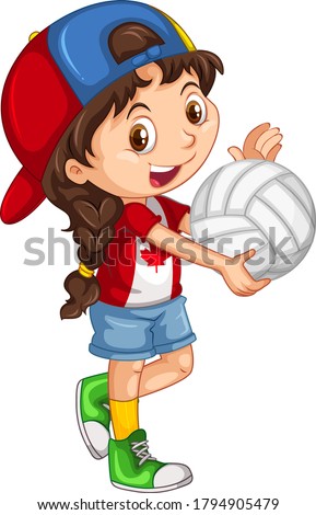 Cute young girl cartoon character illustration