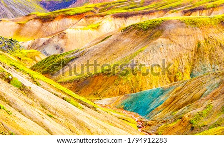 Colorful mountains at Landmannalaugar - start of Laugavegur trail, Iceland.