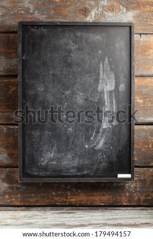 Black chalkboard with smudges and white chalk