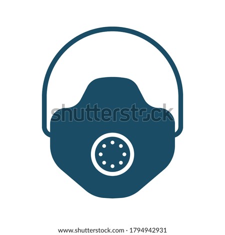 High quality dark blue face mask icon on white background. Pandemic, covid-19, illustration. Useful for website design, banner, print media, mobile apps and social media posts.