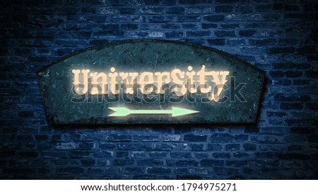 Street Sign the Direction Way to University