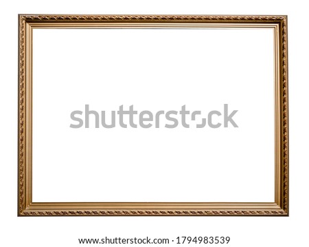 Gold or bronze frame with a pattern for text, picture, photo, image, text, isolated on a white background