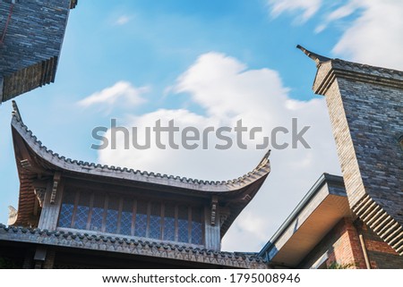 Local details of ancient buildings in Wuhan City, Hubei Province, China