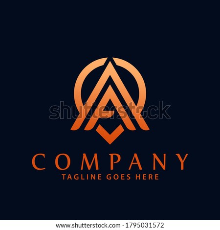 Abstract Pin Place Letter A Company Modern Logos Design Vector Illustration Template