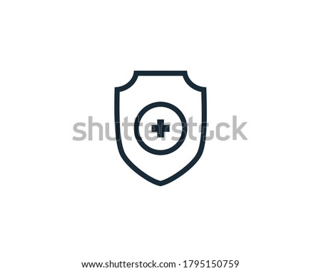 Shield and Cross Medical, Healthcare Icon Vector Logo Template Illustration Design