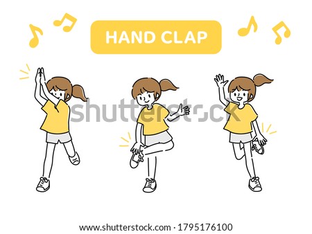 Illustration of a woman  dance with hand clap