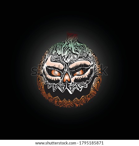 Halloween Pumpkin on Spooky Night. Trick or treat concept.