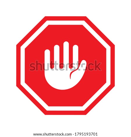 Red Stop sign isolated on white background vector illustration