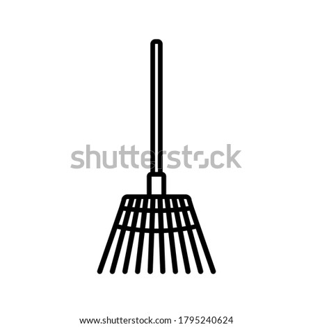 rake icon. tool for agriculture, farming. vector illustration