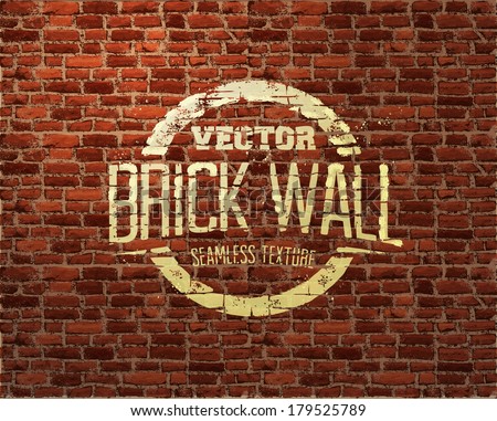 Brick wall seamless vector pattern Royalty-Free Stock Photo #179525789