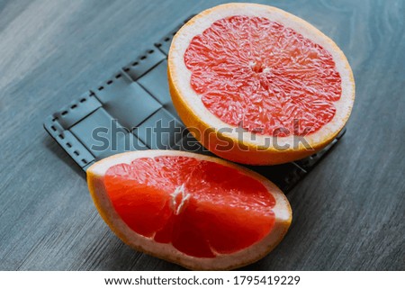 grapefruit on the wooden background