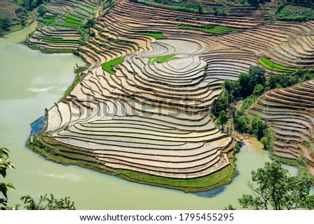 Beauty of rice terraces in Muong Hum, Lao Cai, Vietnam