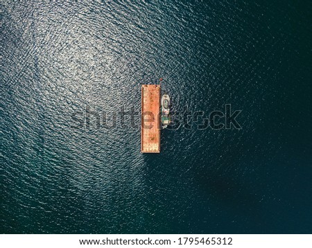 A boat stuck in the middle of the ocean