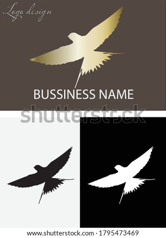 isolated abstract logo gold black and white