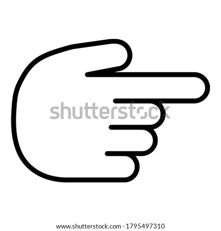 Hand Pointer Right Flat Icon Isolated On White Background