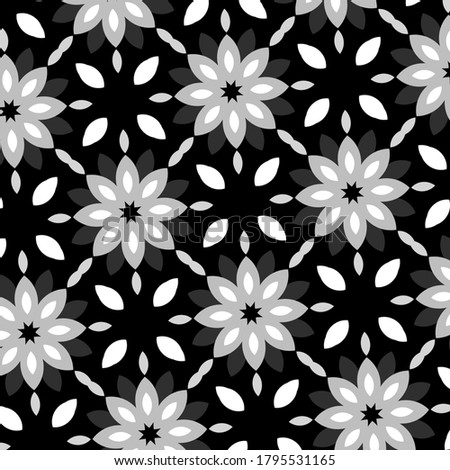 High Quality Black and White Flower Pattern