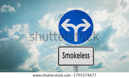 Street Sign the Direction Way to Smokeless