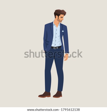 Handsome man wearing suit posing as a model Royalty-Free Stock Photo #1795612138