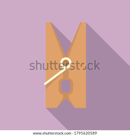 Rope clothes pin icon. Flat illustration of rope clothes pin vector icon for web design