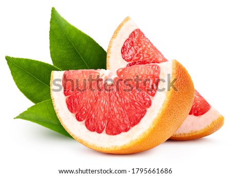 Organic grapefruit isolated on white background. Taste grapefruit with leaf. Full depth of field with clipping path Royalty-Free Stock Photo #1795661686
