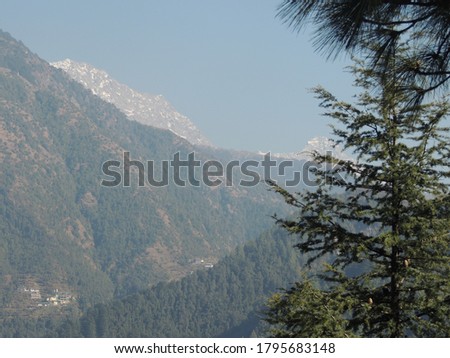 View of the majestic Dhauladhar ranges on a sunny day
