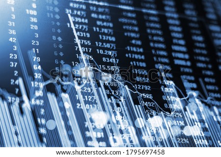 Stock market stock securities trading data analysis, trading data background Royalty-Free Stock Photo #1795697458