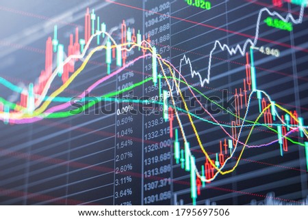 Stock market stock securities trading data analysis, trading data background Royalty-Free Stock Photo #1795697506