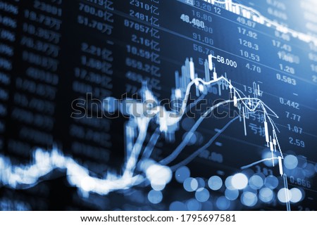 Stock market stock securities trading data analysis, trading data background Royalty-Free Stock Photo #1795697581