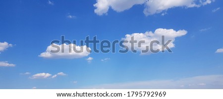summer blue sky and white clouds, full screen wide picture.