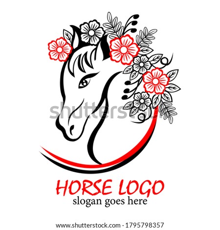 Beauty Head Horse Logo Template Vector icon