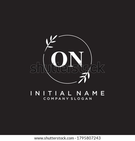 ON Beauty vector initial logo, handwriting logo of initial signature, wedding, fashion, jewerly, boutique, floral and botanical with creative template for any company or business.