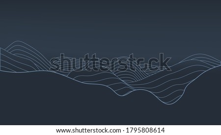 Abstract Elevation Contour Topography Line Map. EPS10 Vector Royalty-Free Stock Photo #1795808614