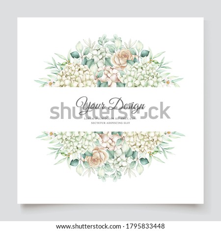 watercolor hydrangea flowers wedding invitation card set