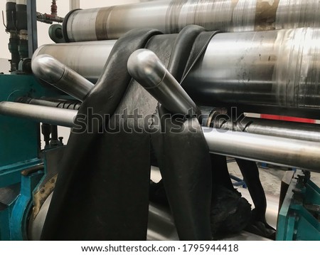 Rubber compound is prepaing in rubber factory Royalty-Free Stock Photo #1795944418