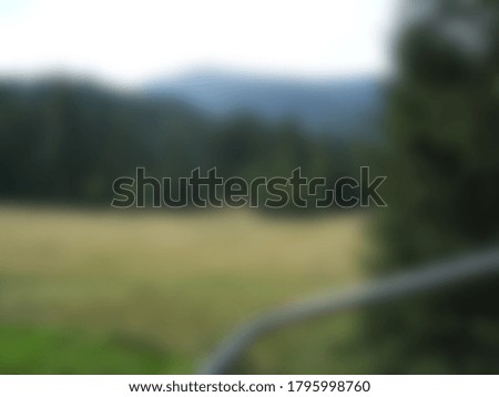 Blurred abstract photo of nature in mountains