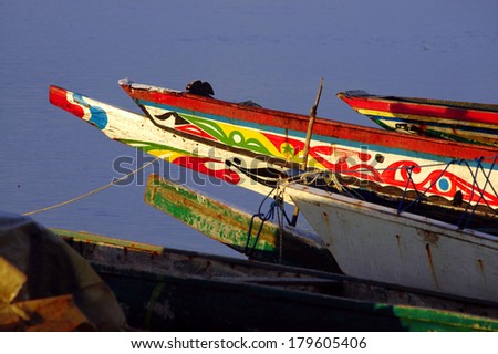 Picture of traditional boats captured in Senegal