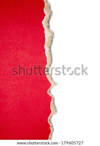 Torn paper border isolated on white